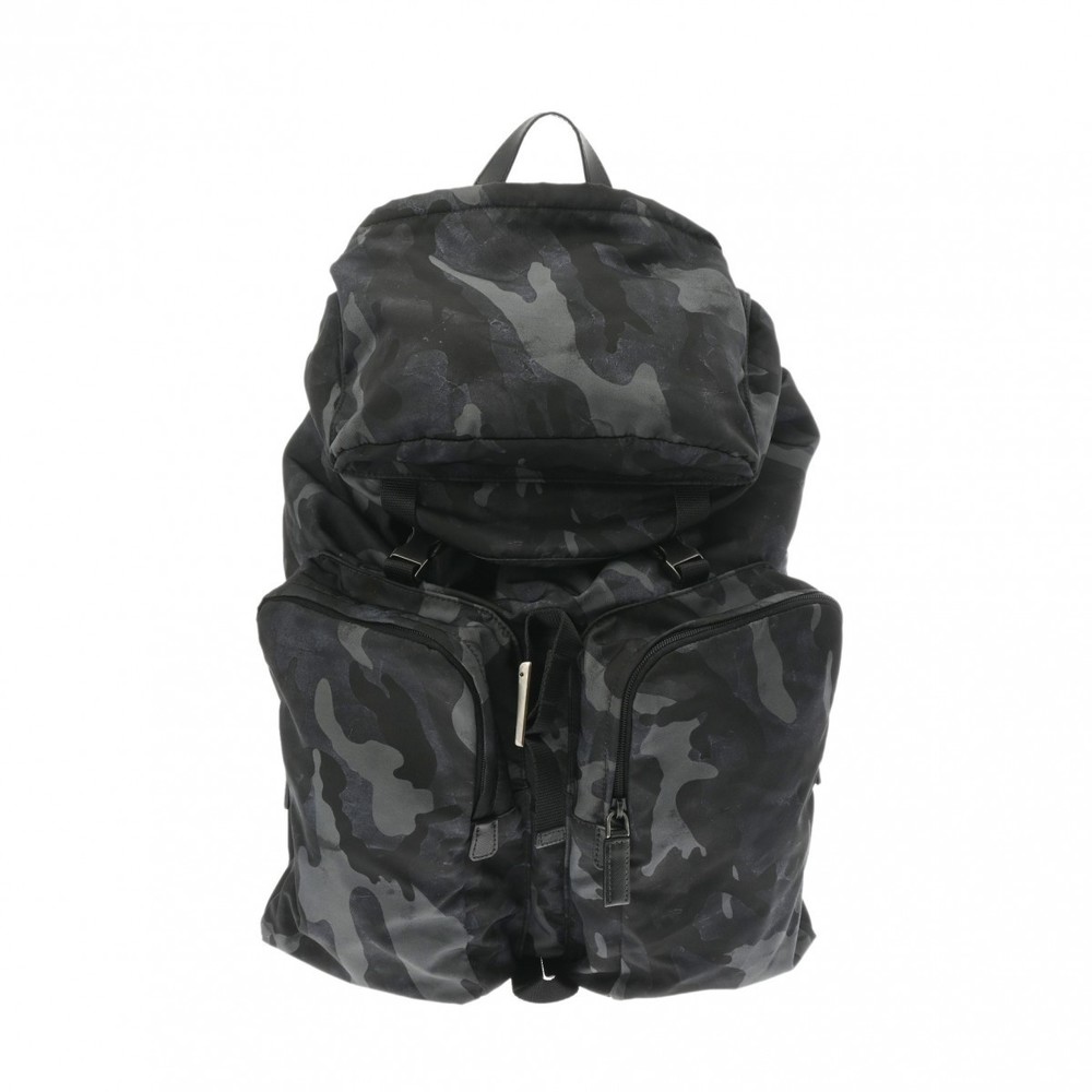 Prada Backpack Camouflage Pattern Black Nylon Bac… - image 1